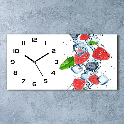 Horizontal wall clock Forest fruits with ice