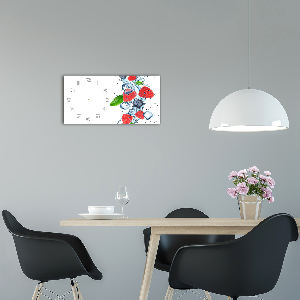 Horizontal wall clock Forest fruits with ice