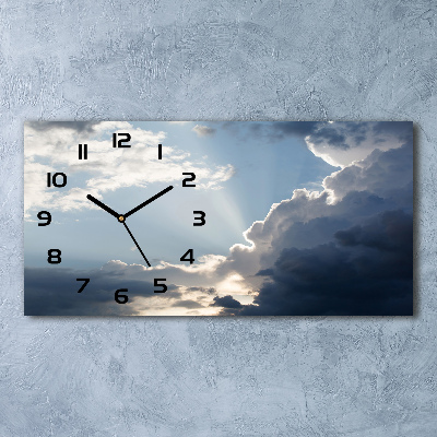 Horizontal rectangular wall clock Clouds in the sky