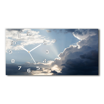 Horizontal rectangular wall clock Clouds in the sky