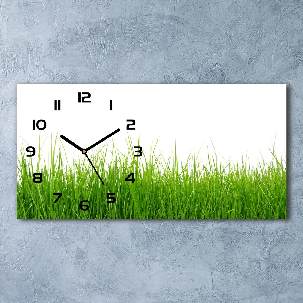 Horizontal rectangular wall clock Grass