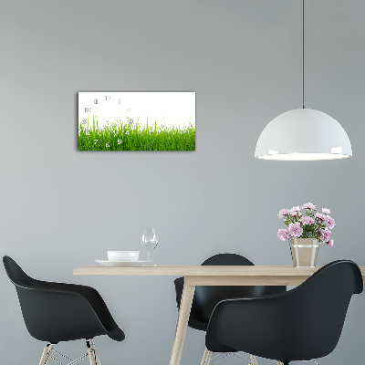 Horizontal rectangular wall clock Grass