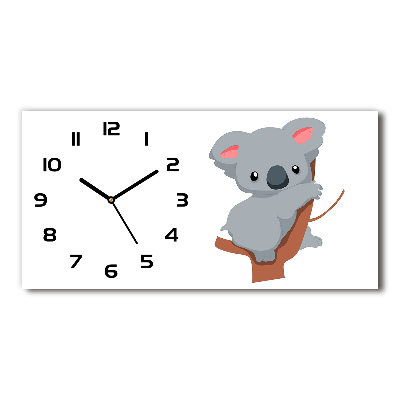 Horizontal wall clock Koala on a tree