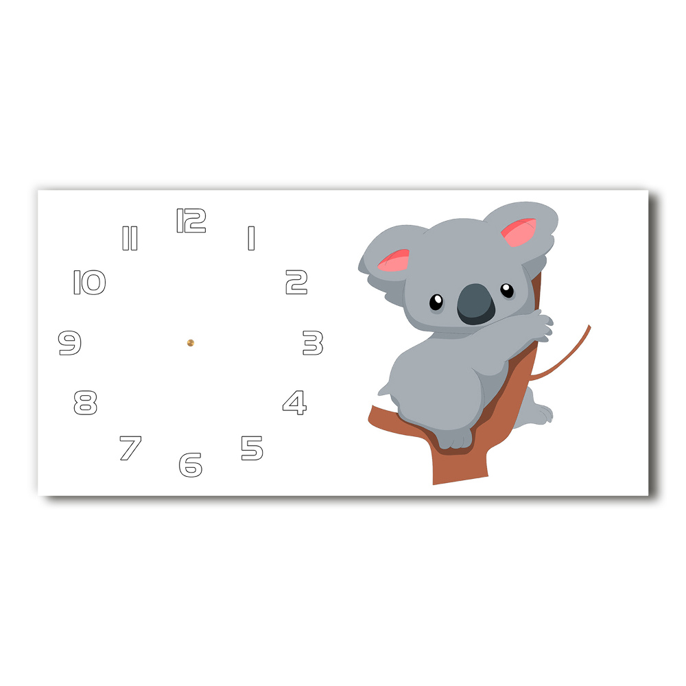 Horizontal wall clock Koala on a tree