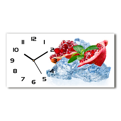 Horizontal wall clock Ice navy blue