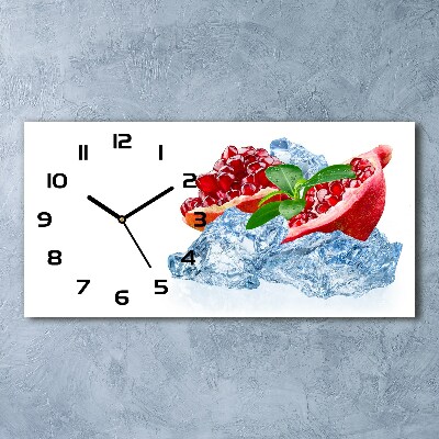 Horizontal wall clock Ice navy blue