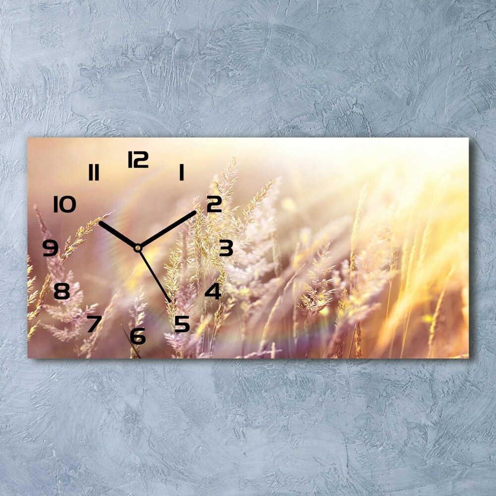 Horizontal wall clock Tall grass