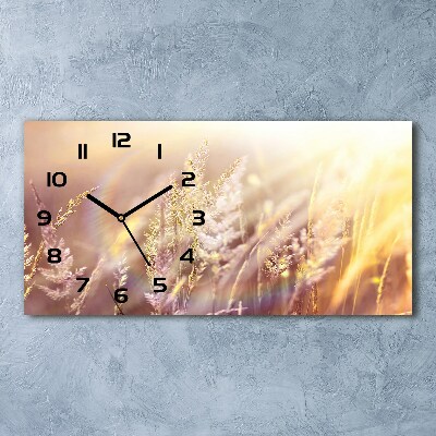 Horizontal wall clock Tall grass