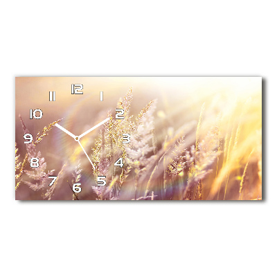 Horizontal wall clock Tall grass