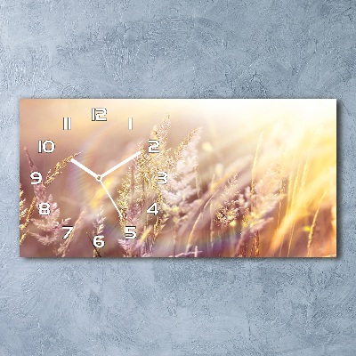 Horizontal wall clock Tall grass