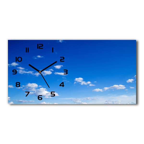 Horizontal wall clock Clouds in the sky