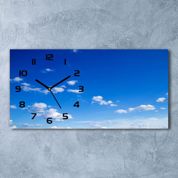 Horizontal wall clock Clouds in the sky