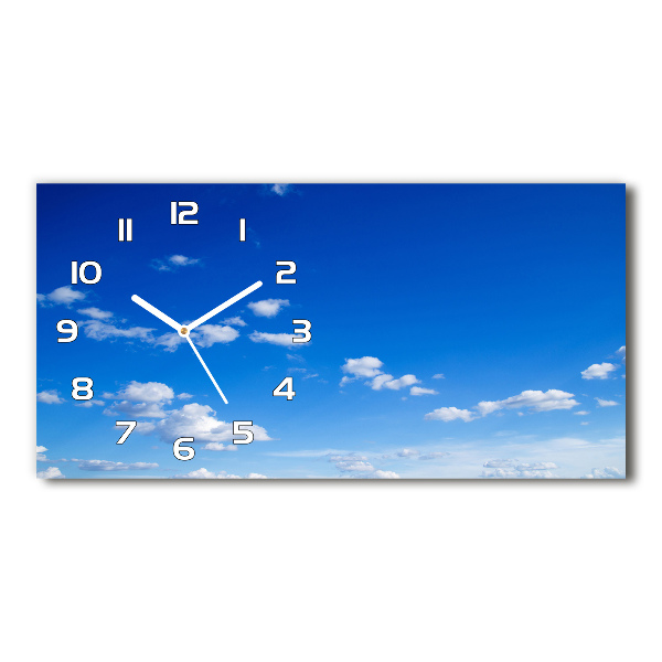 Horizontal wall clock Clouds in the sky