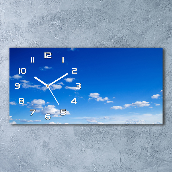 Horizontal wall clock Clouds in the sky