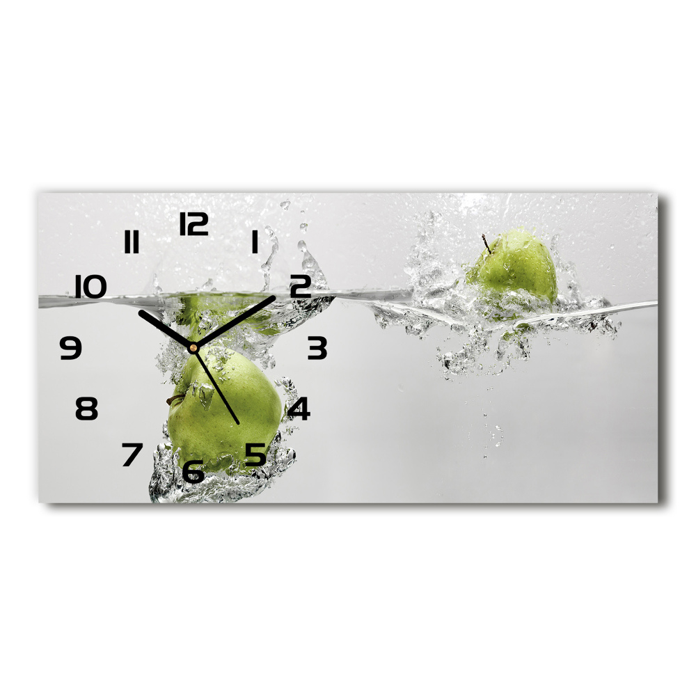 Horizontal rectangular wall clock Apple under water