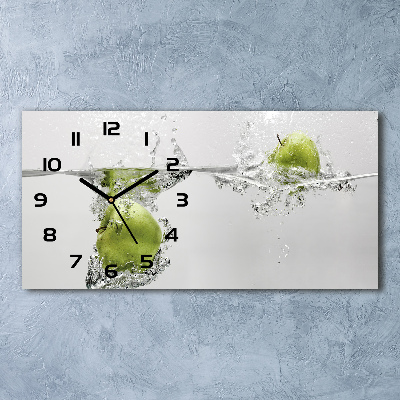 Horizontal rectangular wall clock Apple under water