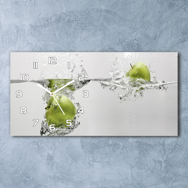 Horizontal rectangular wall clock Apple under water