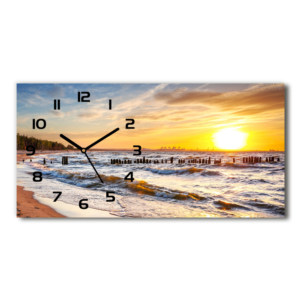 Horizontal wall clock Sunset beach