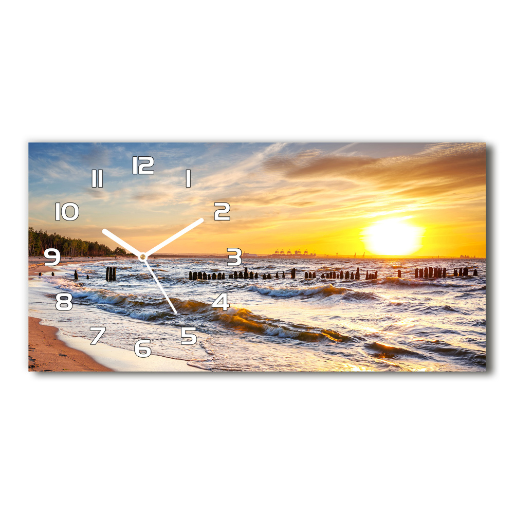 Horizontal wall clock Sunset beach