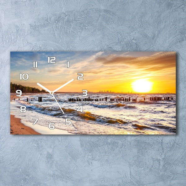 Horizontal wall clock Sunset beach