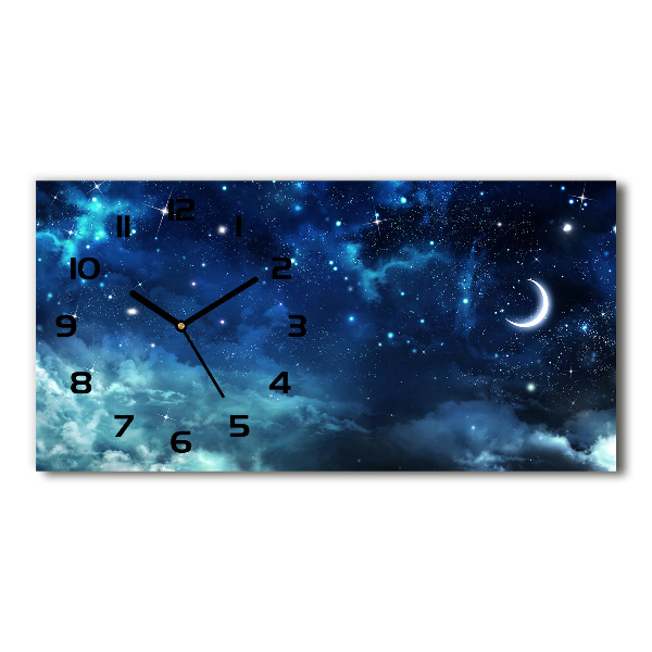 Horizontal rectangular wall clock Starry sky