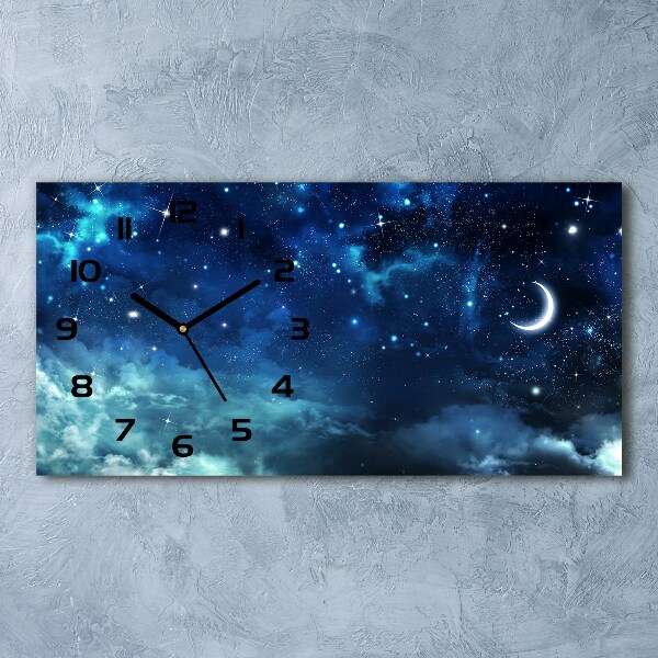 Horizontal rectangular wall clock Starry sky