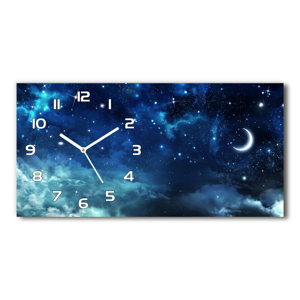 Horizontal rectangular wall clock Starry sky