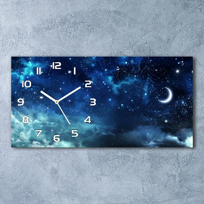 Horizontal rectangular wall clock Starry sky