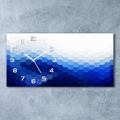 Horizontal rectangular wall clock Cube background