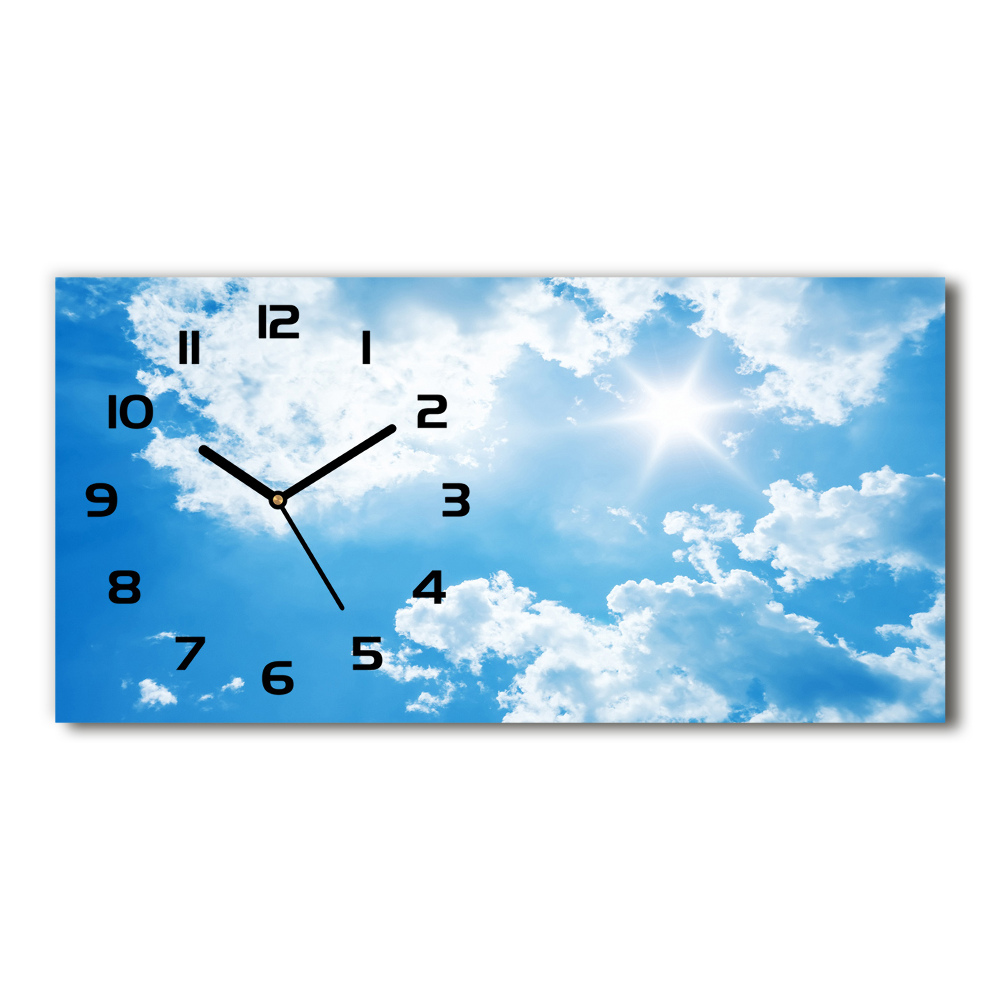 Horizontal rectangular wall clock Clouds in the sky