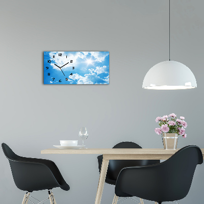 Horizontal rectangular wall clock Clouds in the sky