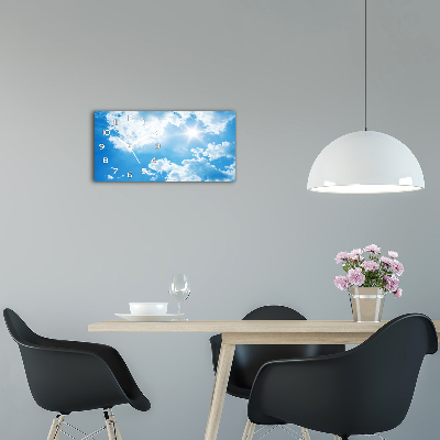 Horizontal rectangular wall clock Clouds in the sky