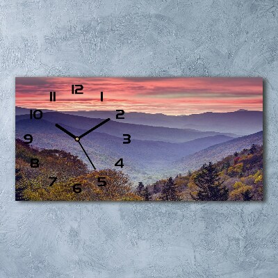 Horizontal wall clock Sunset of the mountain