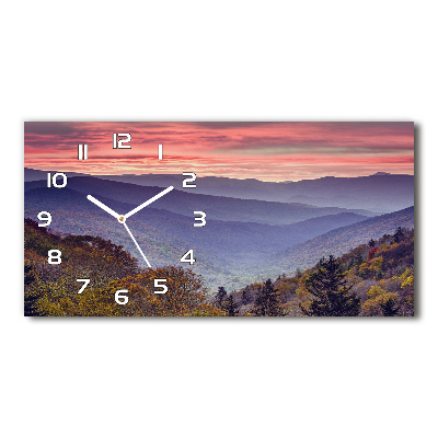 Horizontal wall clock Sunset of the mountain