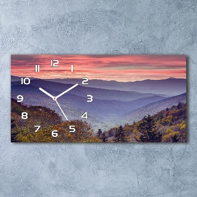 Horizontal wall clock Sunset of the mountain