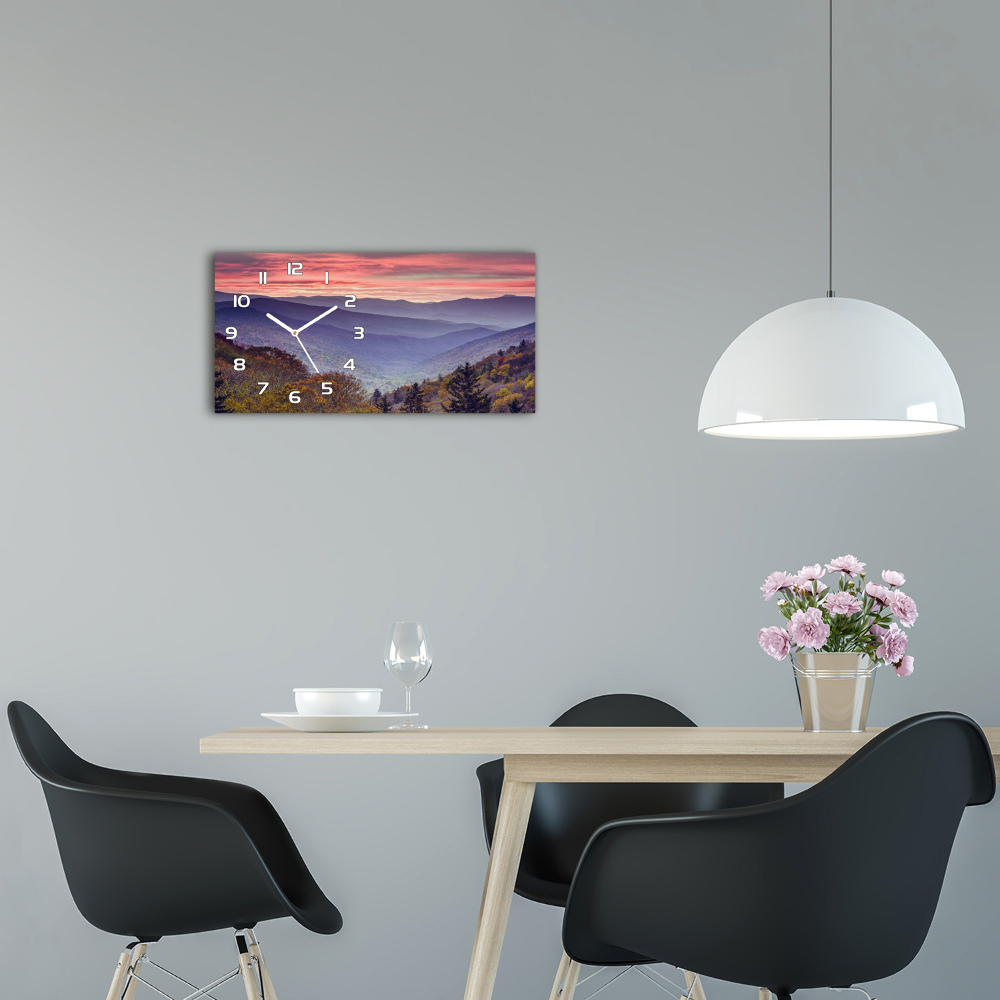 Horizontal wall clock Sunset of the mountain