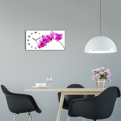 Horizontal wall clock Pink orchid