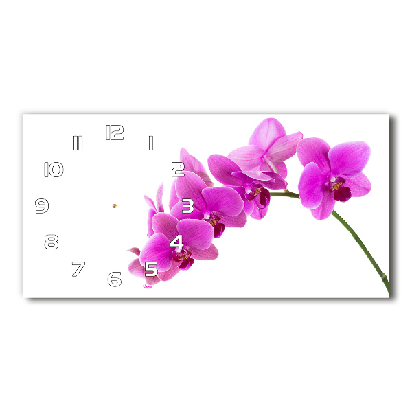 Horizontal wall clock Pink orchid