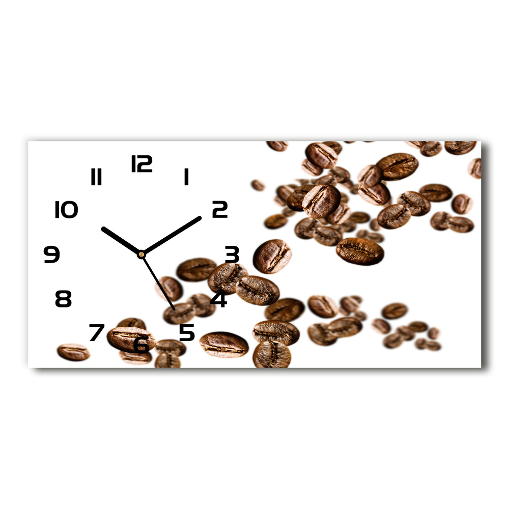 Horizontal rectangular wall clock Coffee beans