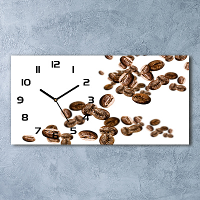 Horizontal rectangular wall clock Coffee beans