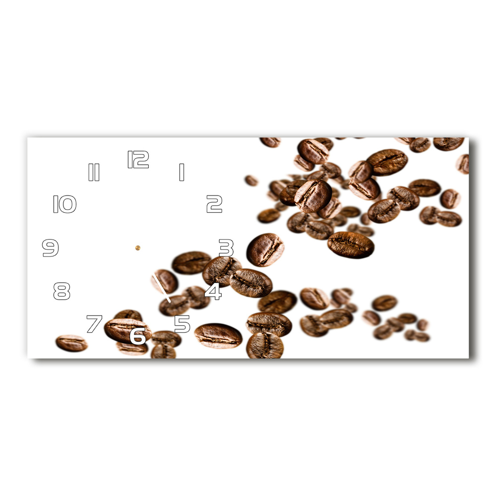 Horizontal rectangular wall clock Coffee beans