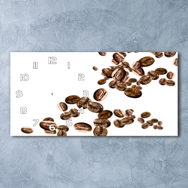 Horizontal rectangular wall clock Coffee beans