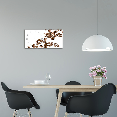 Horizontal rectangular wall clock Coffee beans