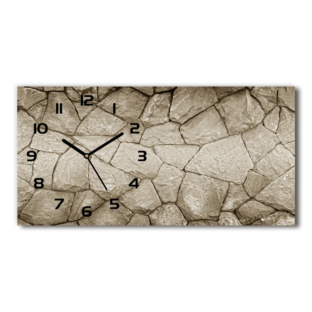 Horizontal wall clock Stone wall