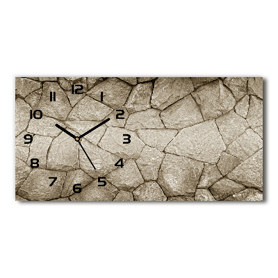 Horizontal wall clock Stone wall