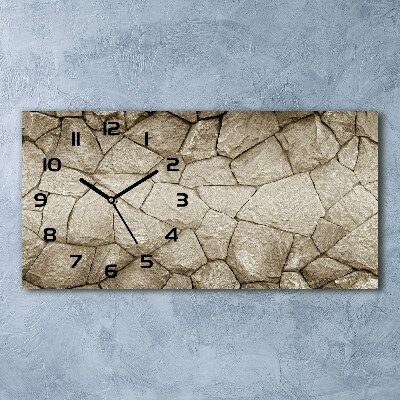 Horizontal wall clock Stone wall