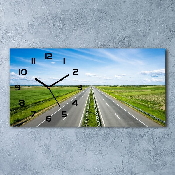 Horizontal wall clock highway