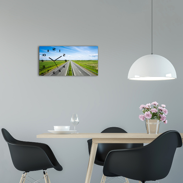 Horizontal wall clock highway