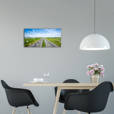 Horizontal wall clock highway