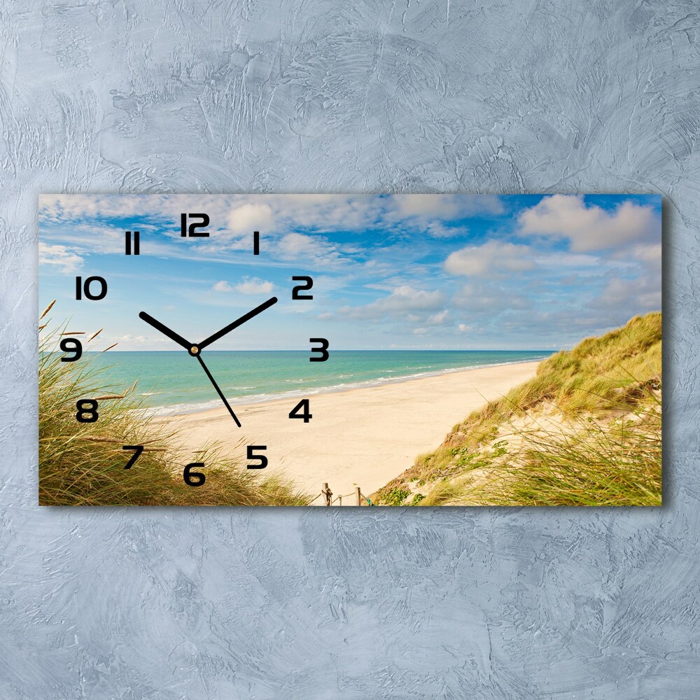 Horizontal rectangular wall clock Coastal dunes